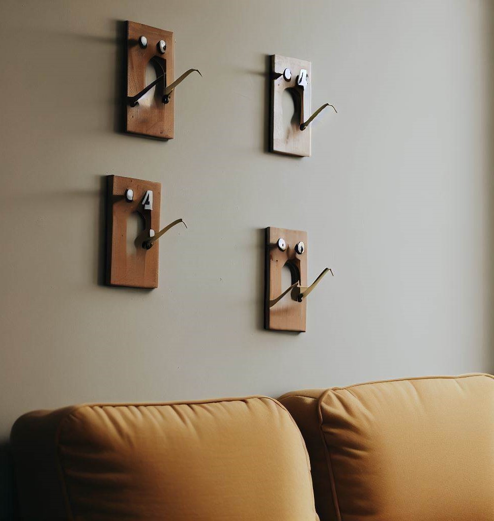 wall hooks - Affordable DIY Wall Decor Ideas for a Stunning Living Room