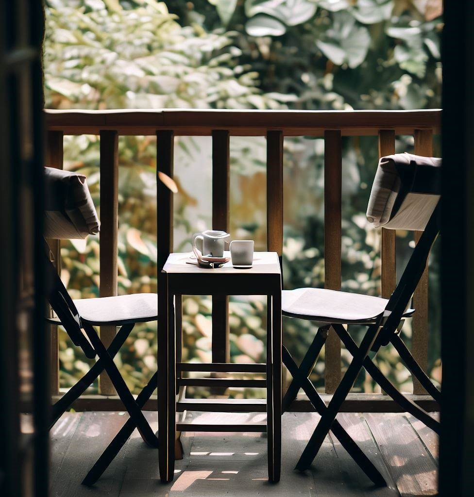 foldable table and chair - Small Balcony Decor Ideas