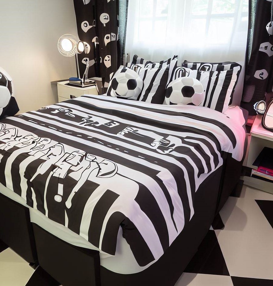 soccer themed bed - Decoration Ideas for Teenage Girls Room With Curtains & Bedding