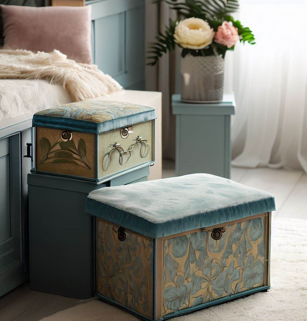 storage decor boxes- Small Bedroom Decorating Ideas on a Budget