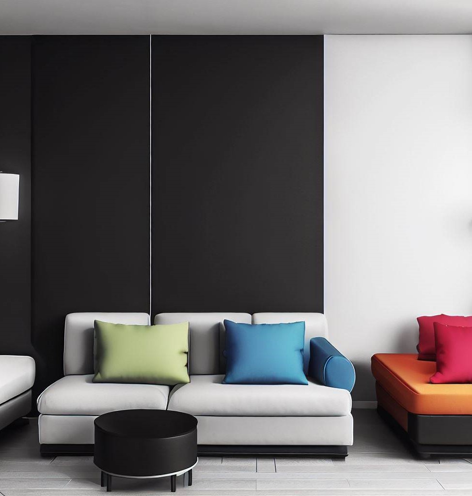 black white Best Color Scheme for Living Room Wall Decor