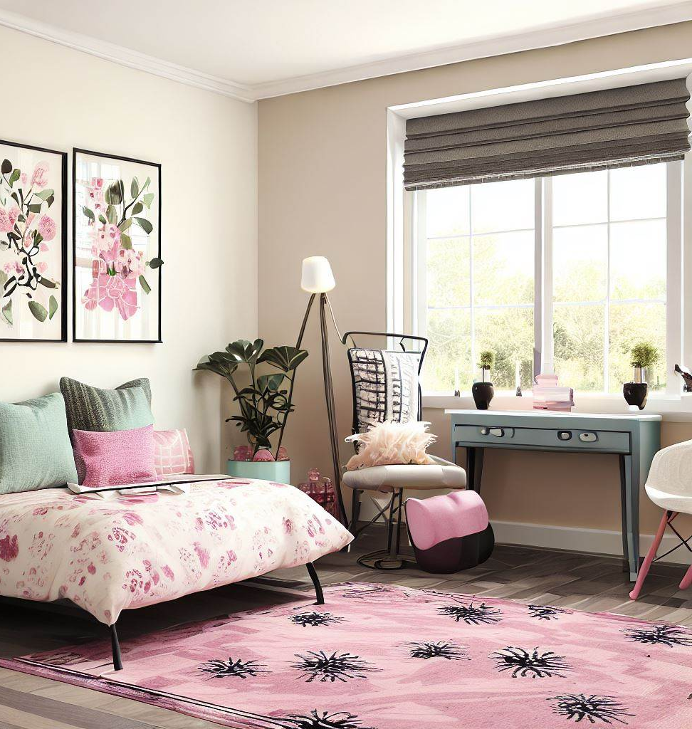 Floral on floral-Family Room Carpet & Rugs Ideas