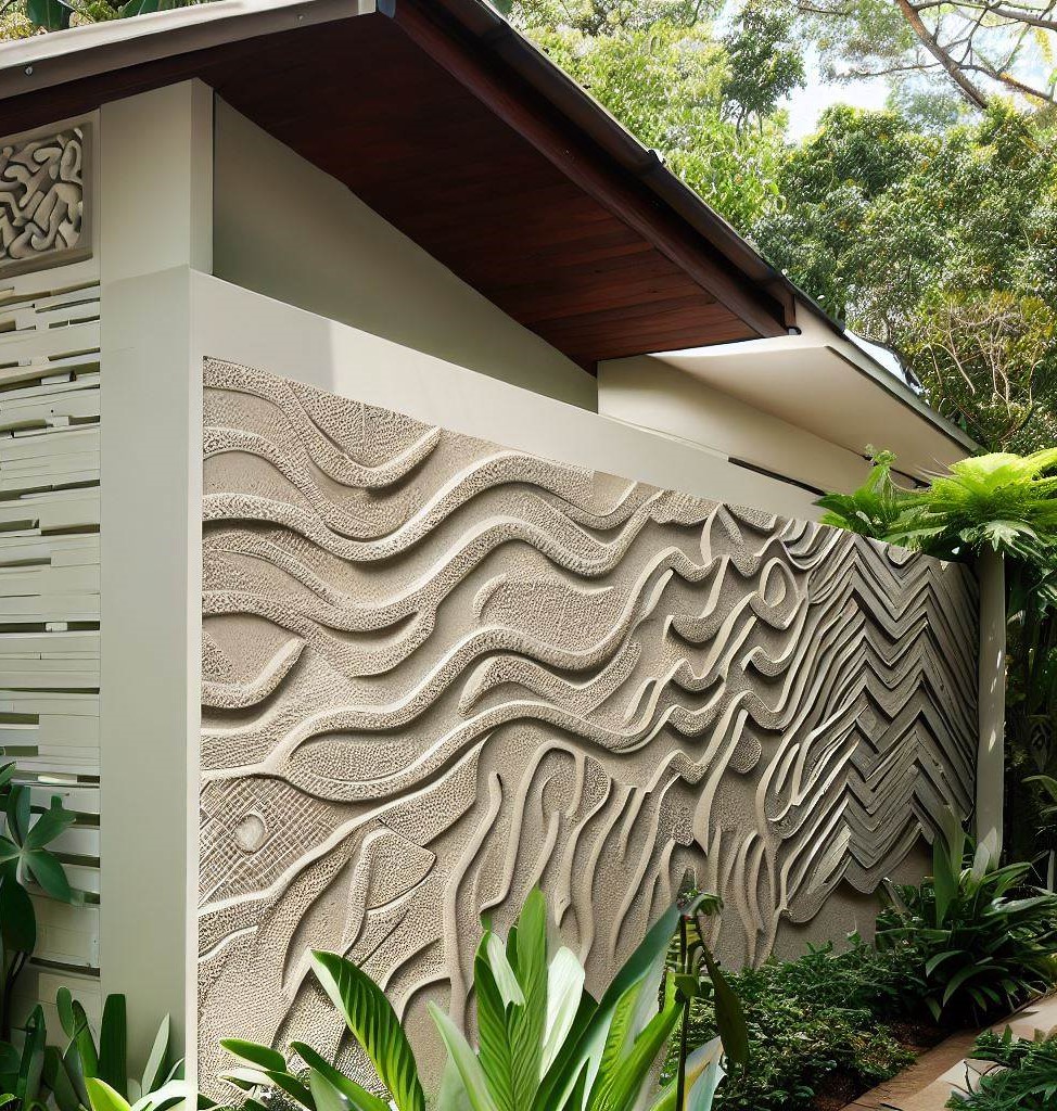 textured wall - Simple House Front Wall Design