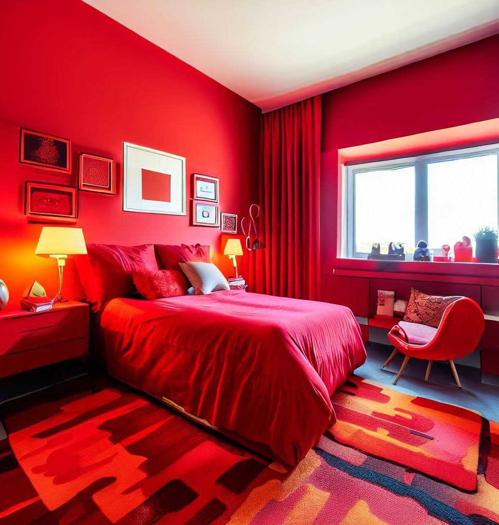 bold monochromatic red room - Unique Color Schemes for Kids' Room Decor
